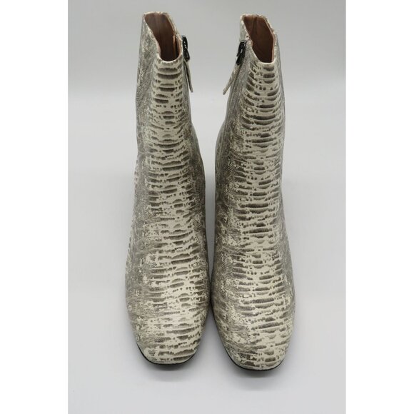 Aerosoles Womens 10.5 Gray Textured Leather Ankle Boots Side Zipper NEW - Picture 2 of 7